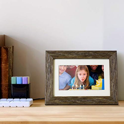 Aluratek 7" Distressed Wood Digital Photo Frame with Auto Slideshow Feature, 1024 x 600, 16:9 (ADPFD07F) 7 Inch