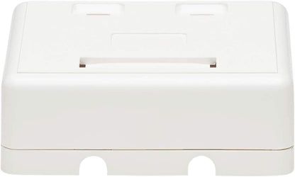 Tripp Lite Keystone Jack Surface Mount Box, 2 Port RJ45 Mount Box, White (N082-002-WH) 2 Ports