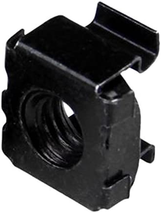 StarTech.com M6 Cage Nuts - 100 Pack, Black - M6 Mounting Cage Nuts for Server Rack &amp; Cabinet (CABCAGENT62B) 100x M6 Black Cage Nuts
