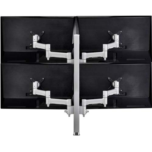 Atdec Modular AWMS-4-4675-H-S Desk Mount for Monitor, Flat Panel Display, Curved Screen Display - Silver - Height Adjustable - 4 Display(s) Supported - 32" Screen Support - 104 lb Load Capacity - 75 x 75, 100 x 10 - Aluminum