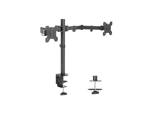 Freedom9 2XC Dual Monitor Mount Desk Clamp Mnt 17 Center Pole Max 32 Display