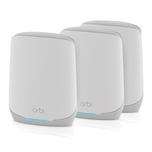 NETGEAR Orbi Whole Home Tri-Band Mesh WiFi 6 System (RBK763S) – Router with 2 Satellite Extenders - Coverage up to 7,000 sq. ft, 75 Devices – Free Armor Security - AX5400 802.11ax (up to 5.4Gbps)