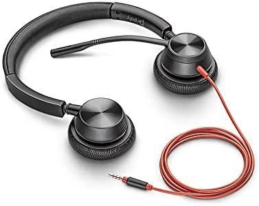 Poly - Blackwire C3325T for Chromebook (Plantronics) - Wired, Dual-Ear (Stereo) Headset with Boom Mic - 3.5 mm to Connect to Your Chromebook (Works with Chromebook Certification), Tablet, Cell Phone