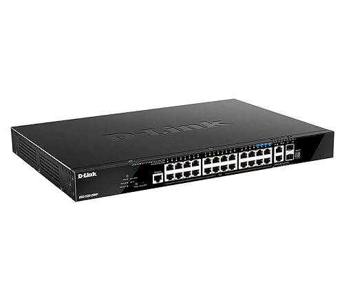 D-Link 28-Port PoE Switch, Gigabit Ethernet Layer 3 Stackable Smart-Managed, 20x PoE (370 Watt), 4X 2.5GBase-T PoE, 2X 10GBase-T, 2X 10G SFP+ Ports (DGS-1520-28MP)
