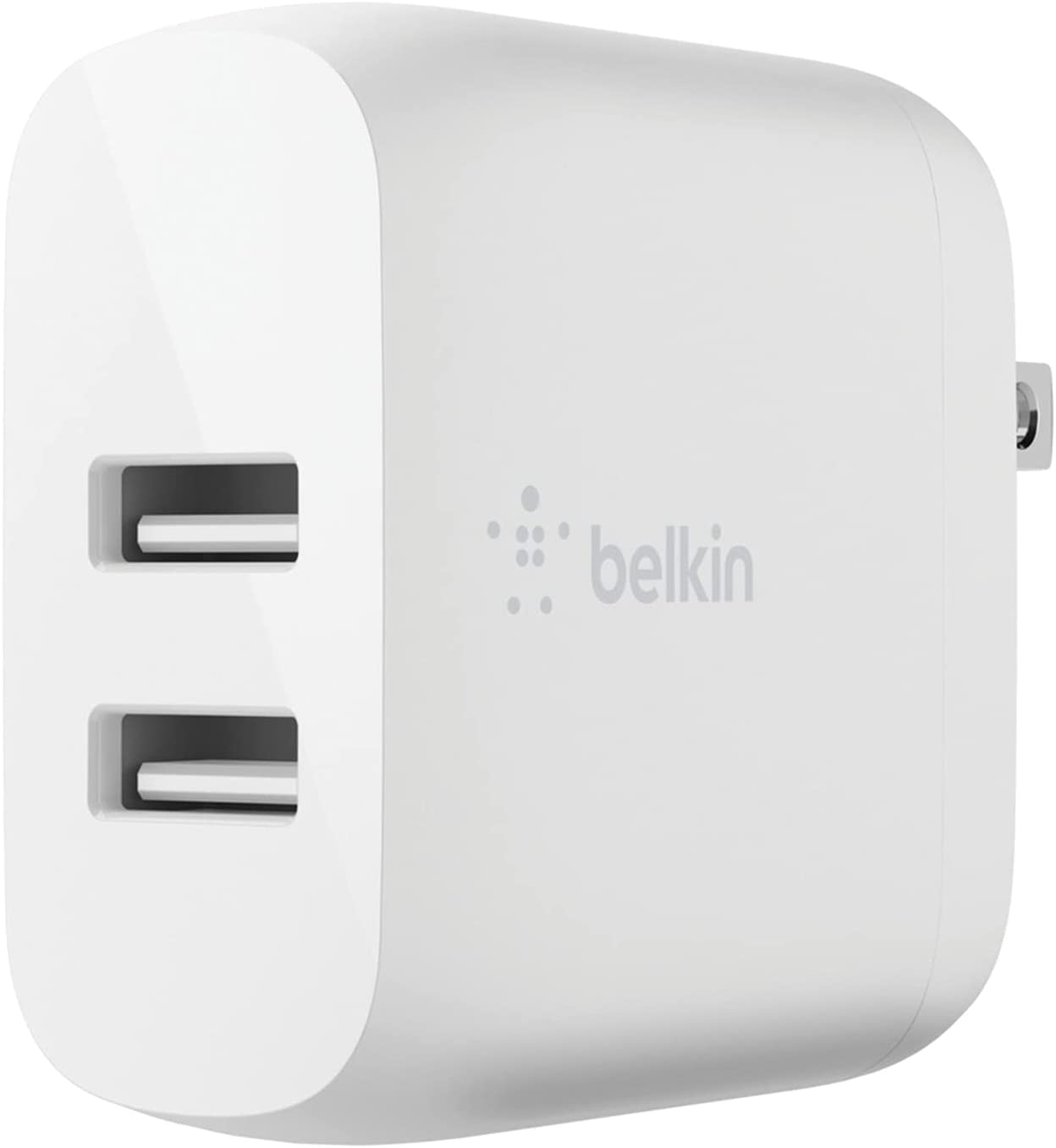 Belkin 24W Dual Port USB Wall Charger - Lightning Cable Included - iPhone Charger Fast Charging - USB Charger Block for Power Bank, iPhone 14, iPhone 13, iPhone 12, iPhone 11, iPad Pro, Samsung &amp; more