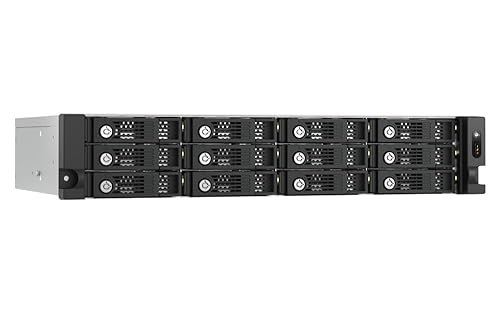 QNAP TL-R1200PES-RP-US 12 Bay 2U Short Depth rackmount PCIe Interface SATA JBOD for petabyte-Scale Expansion (Diskless)