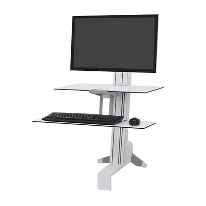 Ergotron WorkFit-S Single HD with Worksurface and Stand, White