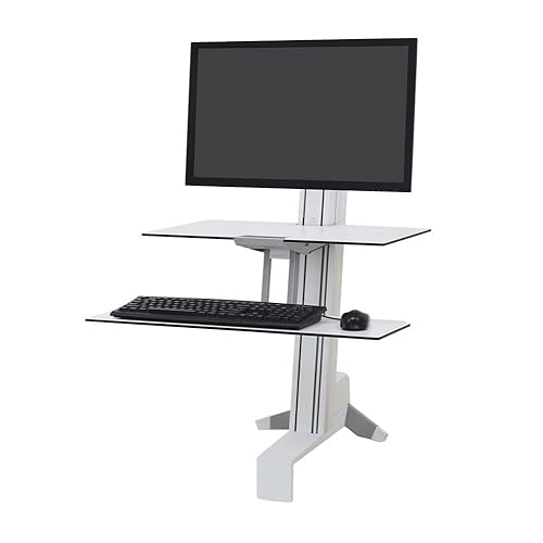 Ergotron WorkFit-S Single HD with Worksurface and Stand, White