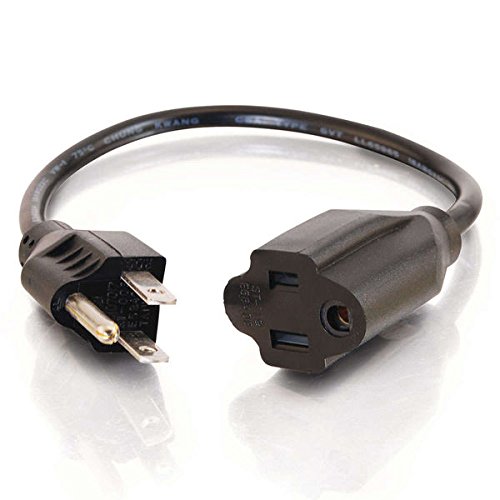 C2G 29930 16 AWG Short Extension Power Cord, 4 Feet (1.21 Meters), Black 4ft