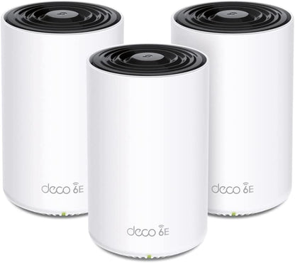 TP-Link Deco AXE5400 Tri-Band WiFi 6E Mesh System (Deco XE75) - Covers up to 7,200 Sq.Ft, Replaces WiFi Router and Extender, AI-Driven Mesh, New 6GHz Band, 3-Pack WiFi 6E|AXE5400