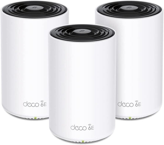 TP-Link Deco AXE5400 Tri-Band WiFi 6E Mesh System (Deco XE75) - Covers up to 7,200 Sq.Ft, Replaces WiFi Router and Extender, AI-Driven Mesh, New 6GHz Band, 3-Pack WiFi 6E|AXE5400