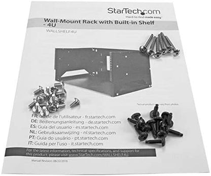 StarTech.com 4U Open Frame Wall Mount Network Rack w/ Built in Shelf - 2-Post Adjustable Depth (12" to 18") Equipment Rack - 75.2lbs (WALLSHELF4U) 4U Adjustable Depth w Shelf