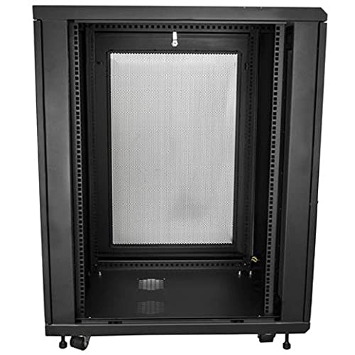 StarTech.com 4-Post 18U Server Rack Cabinet, 19 Data Rack Cabinet for IT / Network Equipment, with Adjustable Mounting Rails 18U Cabinet RK1833BKM