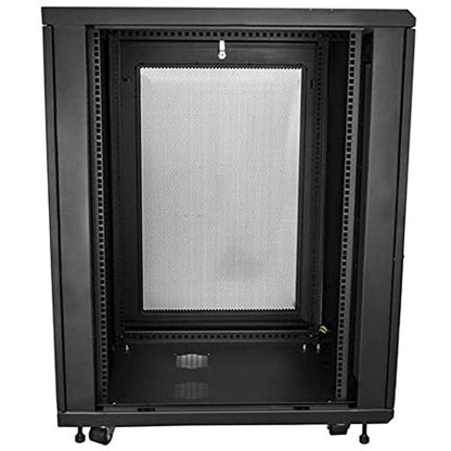 StarTech.com 4-Post 18U Server Rack Cabinet, 19 Data Rack Cabinet for IT / Network Equipment, with Adjustable Mounting Rails 18U Cabinet RK1833BKM