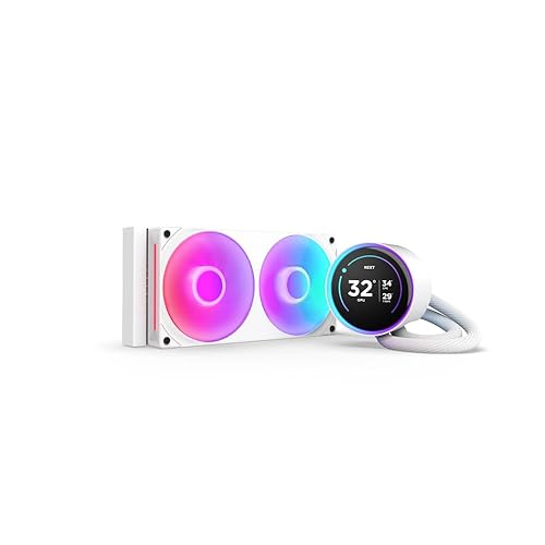 NZXT Kraken Elite 240 RGB RL-KR24E-W2 Cooling Fan/Radiator/Pump - 1 Pack - 561.9 gal/min Maximum Airflow - 2400 rpm - Liquid Cooler Cooler - Fluid Dynamic Bearing - 8-pin - Compatible Intel Socket: Socket LGA-1851, LGA-1700, LGA-1200, LGA-115X