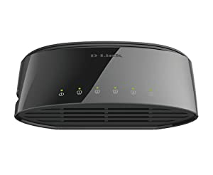 Dlink D-Link Ethernet Switch, 5-Port Gigabit Plug n Play Compact Design Fanless Desktop Switch (DGS-1005G),Black 5-Port Gigabit Ethernet Switch