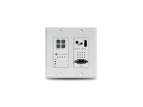 Atlona 2x1 HDMI & VGA Wall Plate Switcher with HDBaseT Ethernet Output