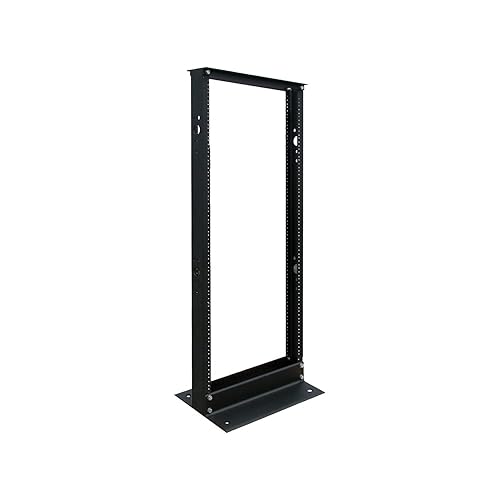 Tripp Lite 25U 2-Post Open Frame Server Rack, Standard 19 inch Width for Network Equipment, 800 lbs Capacity, 12-24 Threaded & Numbered Mounting Positions, 5-Year Warranty (SR2POST25)