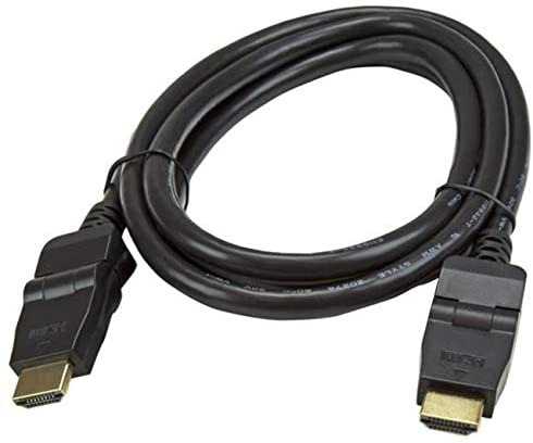StarTech.com 6ft Swivel HDMI Cable, 4K High Speed Rotating HDMI Cord, 4K 30Hz UHD HDMI, 10.2 Gbps, HDMI 1.4 Video, HDCP 1.4, M/M Pivot Cable with 180° Swivel Connector, HDMI to HDMI Cable (HDMIROTMM6) 6 ft / 2m (180° Rotation)