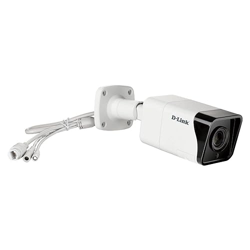 D-Link Vigilance 8 Outdoor PoE Bullet Security Camera, H.265, IP66, Motion Detection & Night Vision, ONVIF Profile S, Business Home Surveillance Network System (DCS-4718E), White