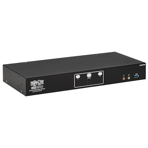 Tripp Lite 2-Port HDMI KVM Switch, Control Two Devices with Two Monitors Desktop Switch, UHD 4K @ 60Hz Video, Two USB 3.2 Gen 1 Ports, 3-Year Warranty (B006-HD2UA2)