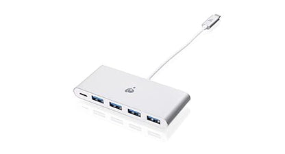 IOGEAR USB-C to 4 Port USB-A Hub with Power Delivery Pass-Through - USB 3.1 (Gen 1) Type C - External - 5 USB Port(s) - 4 USB 3.0 Port(s) - PC, Mac