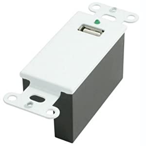 C2g/ cables to go C2G USB Extender, Dongle, USB 1.1 over Cat5, SuperBooster Extender, Wall Plate Kit, White, Cables to Go 29342 USB Wall Plate Extender Kit