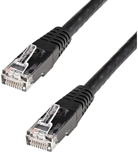 StarTech.com 35ft CAT6 Ethernet Cable - Black CAT 6 Gigabit Ethernet Wire -650MHz 100W PoE++ RJ45 UTP Molded Category 6 Network/Patch Cord w/Strain Relief/Fluke Tested UL/TIA Certified (C6PATCH35BK) Black 35 ft / 10.6 m 1 Pack