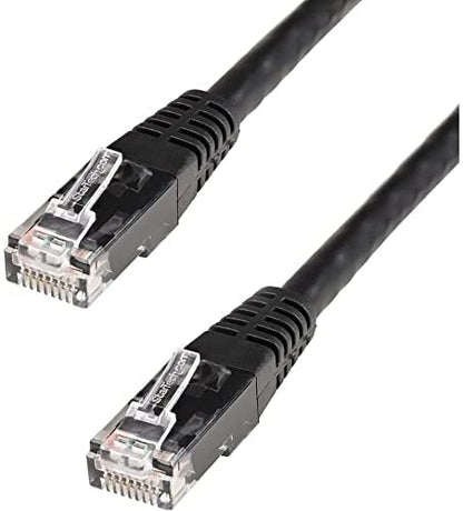 StarTech.com 35ft CAT6 Ethernet Cable - Black CAT 6 Gigabit Ethernet Wire -650MHz 100W PoE++ RJ45 UTP Molded Category 6 Network/Patch Cord w/Strain Relief/Fluke Tested UL/TIA Certified (C6PATCH35BK) Black 35 ft / 10.6 m 1 Pack