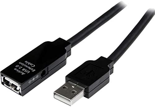 StarTech.com 10m USB 2.0 Active Extension Cable M/F - 10 meter USB 2.0 Repeater / Extender Cable USB A (M) to USB A (F) 10 m Black - 3 ft (USB2AAEXT10M) 32.8 ft USB 2.0 Cable