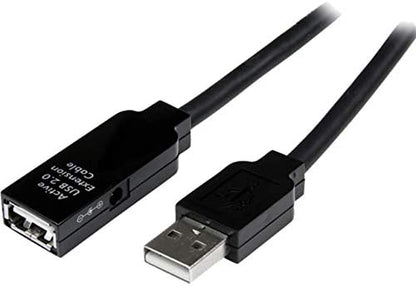 StarTech.com 10m USB 2.0 Active Extension Cable M/F - 10 meter USB 2.0 Repeater / Extender Cable USB A (M) to USB A (F) 10 m Black - 3 ft (USB2AAEXT10M) 32.8 ft USB 2.0 Cable