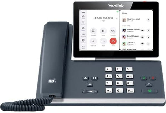 Yealink MP58-WH VoIP Teams &amp; SIP (Hybrid Mode) Telephone with Bluetooth handset, Android 9, 2 x GB Ethernet, PoE Required, AC Optional, 7" Touch Colour LCD.