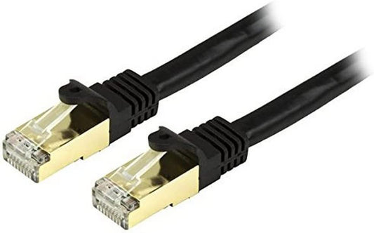 StarTech.com 6 in CAT6a Ethernet Cable - 10 Gigabit Shielded Snagless RJ45 100W PoE Patch Cord - 10GbE STP Network Cable w/Strain Relief - Black Fluke Tested/Wiring is UL Certified/TIA (C6ASPAT6INBK) 6in / 15cm Black