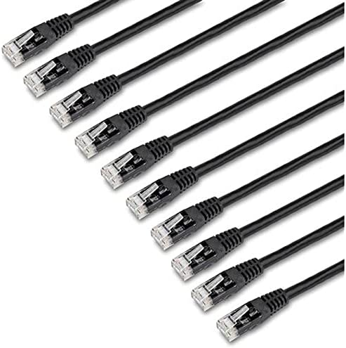 StarTech.com 6 ft. CAT6 Ethernet Cable - 10 Pack - ETL Verified - Black CAT6 Patch Cord - Molded RJ45 Connectors - 24 AWG Copper Wire ? UTP Cable (C6PATCH6BK10PK) Black 6 ft / 1.82 m 10 Pack