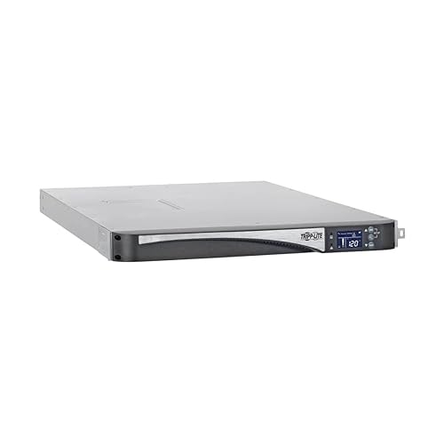 Tripp Lite SmartPro 1500VA UPS, 120V 1100W, 5 NEMA 5-15R Outlets, Pure Sine Wave, AVR, Network Card Slot, LCD Status Screen, USB, DB9, 1U Rack Mount, 3-Year Warranty & $250,000 Insurance (SMC1500RT1U)