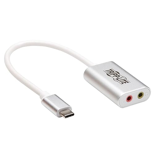Tripp Lite USB C to 3.5mm Stero Audio Adapter for Microphone Headphones (U437-002)
