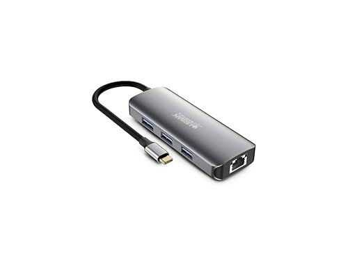 8-in-1 USB-C Hub with 3 USB-A / 1 HDMI 4K / 1 RJ45 / 2 Card Readers and 1 USB-C 100W PD Pass Thru