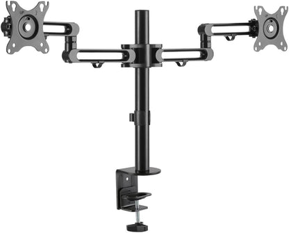 Tripp Lite Dual Monitor Full-Motion Flex-Arm, 13-27 inch Displays, Desktop Clamp Mount, VESA-Compliant, 360-Degree Rotation for Portrait/Landscape, 90-Degree Swivel, 5-Year Warranty (DDR1327SDFC-1)