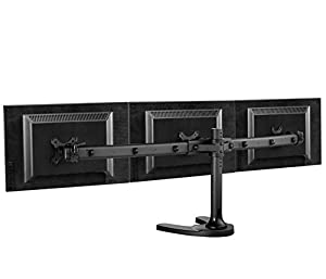 Atdec SD-FS-T Spacedec Triple Monitor Mount with Freestanding or Bolt Through Mounting Option and 75x75/100x100mm VESA Support, Black