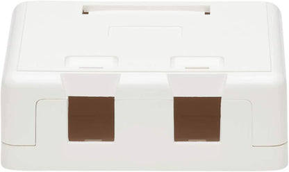 Tripp Lite Keystone Jack Surface Mount Box, 2 Port RJ45 Mount Box, White (N082-002-WH) 2 Ports