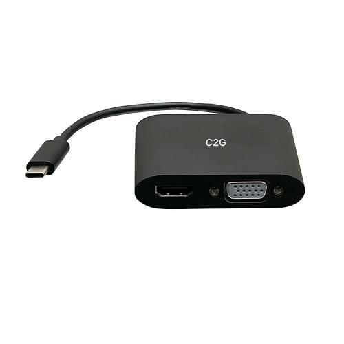 C2G C2G USB C to HDMI & VGA Dual Monitor Adapter - 4K 30Hz - White