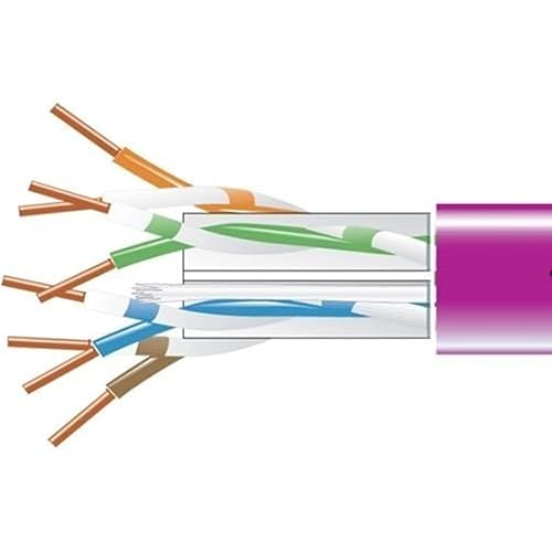 Black Box CAT6 550-MHz Solid Bulk Cable UTP CMP Plenum Purple 1000FT Pull-Box - 1000 ft