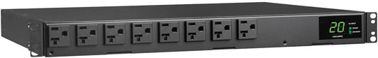 Tripp Lite Metered PDU, Auto-Transfer Switch (ATS), 20A, 120V, 1.92kW, Single-Phase - 16 Outlets (5-15/20R), Dual 12ft L5-20P Input Cords - 1U Rackmount, TAA Compliant, 2 Year Warranty (PDUMH20ATS) Without Network Card 20A, 120V