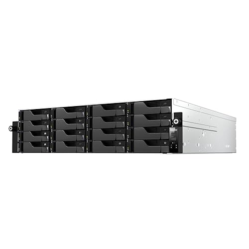 Asustor Lockerstor 16 Pro Gen2 AS7216RDX 16 Bay NAS, AMD Ryzen 7 Pro 7745 8-Core 3.8GHz CPU, Dual 1GbE Ports, Dual 10GbE Ports, 16GB RAM ECC DDR5, 3U Rackmount Server Enterprise NAS (Diskless)