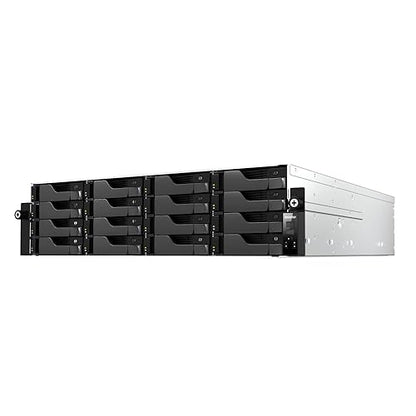 Asustor Lockerstor 16 Pro Gen2 AS7216RDX 16 Bay NAS, AMD Ryzen 7 Pro 7745 8-Core 3.8GHz CPU, Dual 1GbE Ports, Dual 10GbE Ports, 16GB RAM ECC DDR5, 3U Rackmount Server Enterprise NAS (Diskless)
