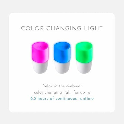 Ellia Soothe Ultrasonic Essential Oil Aromatherapy Diffuser | 6.5hrs Continuous & 13hrs Intermittent Runtime, Gentle Color-Changing Glow (ARM-310WT), White One Size White