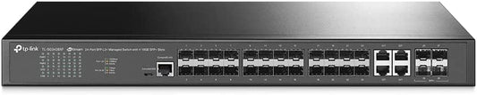 TP-Link JetStream 24-Port SFP L2+ Managed Switch with 4 10GE SFP+ Slots (TL-SG3428XF) - SDN Integrated, Cloud Access &amp; Omada App 24 Port w/ 4 10GE SFP+