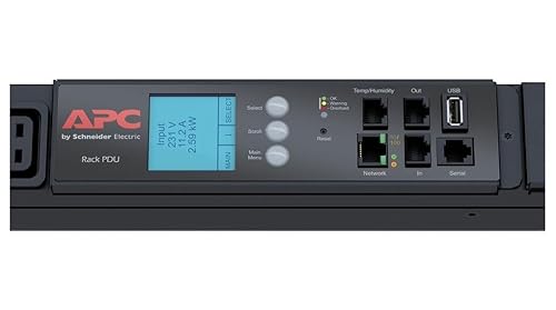 APC by Schneider Electric APC NetShelter Metered Rack PDU, 0U, 3PH, 11kW 230V 16A or 11kW 230V 16A, 36 C13 and 6 C19 outlets, IEC 309 3P+N+PE cord - Metered - IEC 60309 16A 3P+N+PE, IEC 60309 20A 3P+N+PE - 400 V