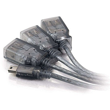 C2G 27402 4-Port USB 2.0 Hub Cable, Black (11 Inches)
