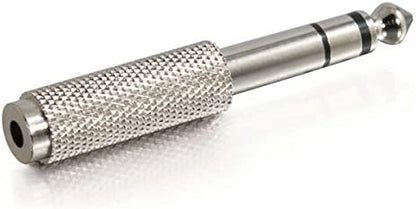 C2G/ Cables To Go 40639 1/4 Inch Stereo Male to 3.5mm Stereo Female Adapter, TAA Compliant, Silver